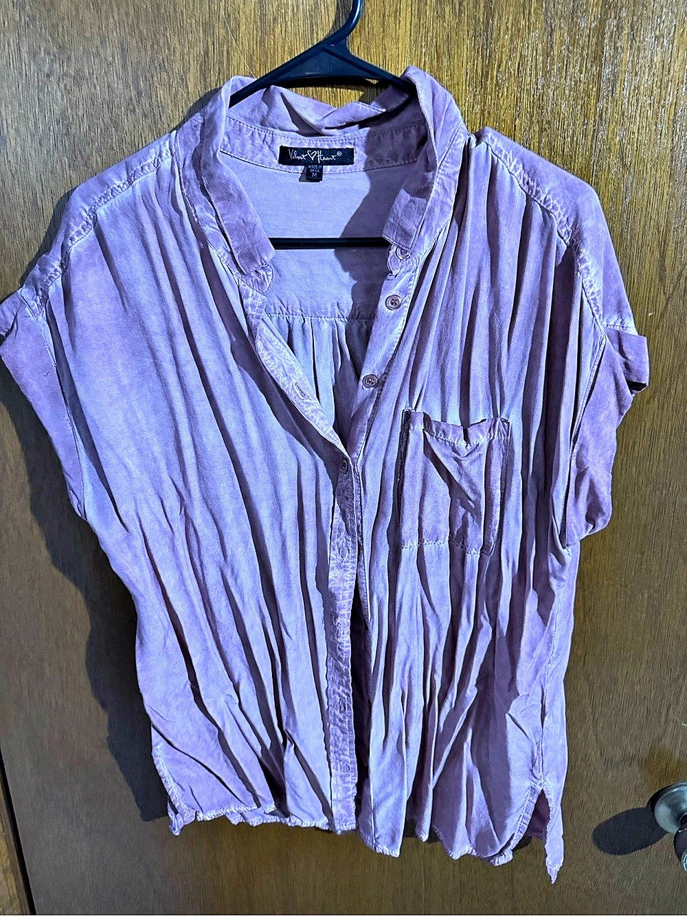Pleated Blouse in Purple Size Medium